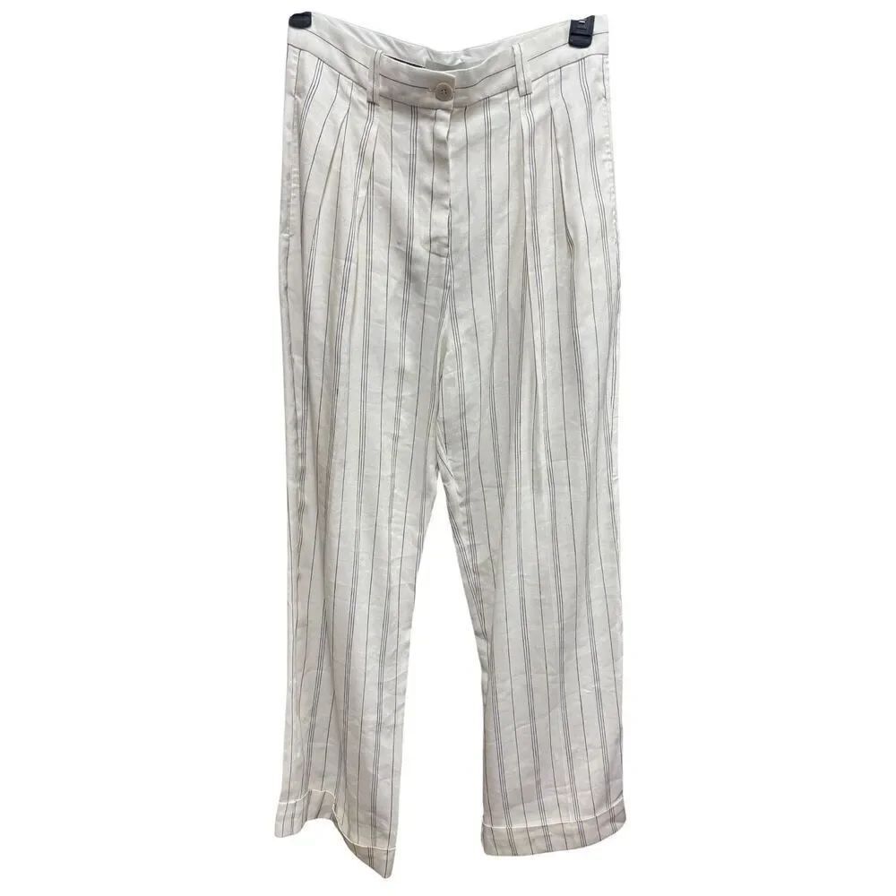 Lee Mathews Striped Irvine Linen Blend Pant NWT Size 2